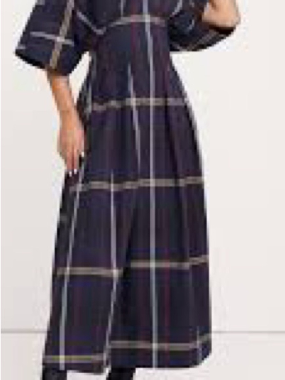BANANA REPUBLIC PLAID PLEATED COTTON MAXI DRESS - Picture 7 of 8